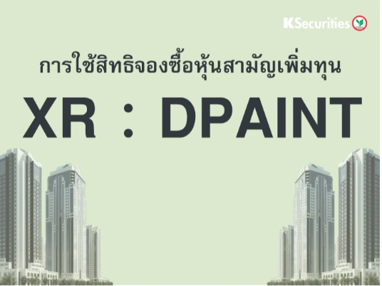การใช้สิทธิจองซื้อหุ้นสามัญเพิ่มทุน XR : DPAINT