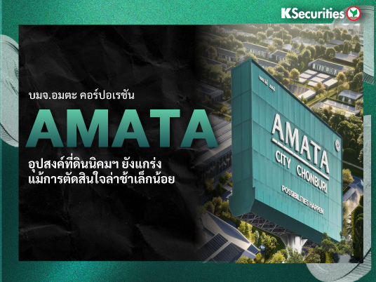 AMATA : อุปสงค์ที่ดินนิคมฯ ยังแกร่งแม้การตัดสินใจล่าช้าเล็กน้อย