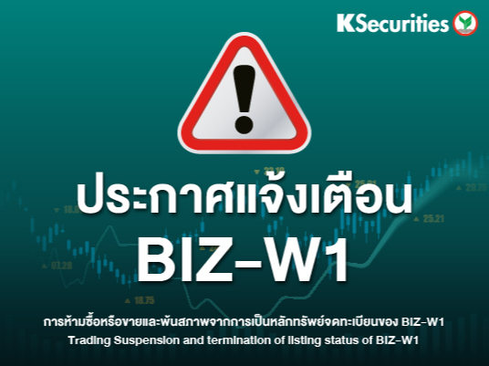 ประกาศแจ้งเตือน BIZ-W1