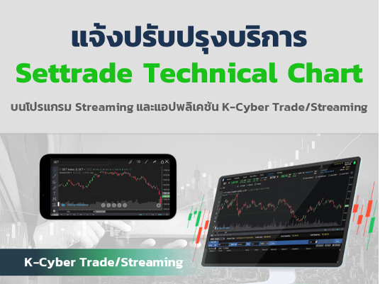 แจ้งปรับปรุงบริการ Technical Chart ในโปรแกรม Streaming และ แอปพลิเคชัน  K-Cyber Trade / Streaming