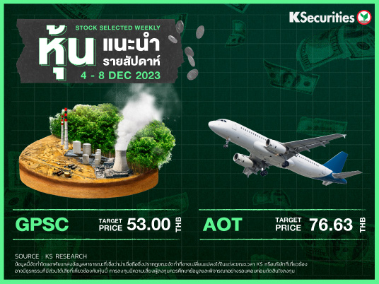 หุ้นแนะนำประจำสัปดาห์  4 - 8 ธ.ค. 2566