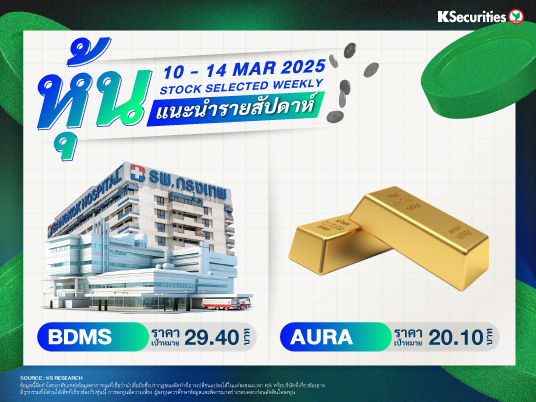 หุ้นแนะนำประจำสัปดาห์ 10 - 14 มี.ค. 2568