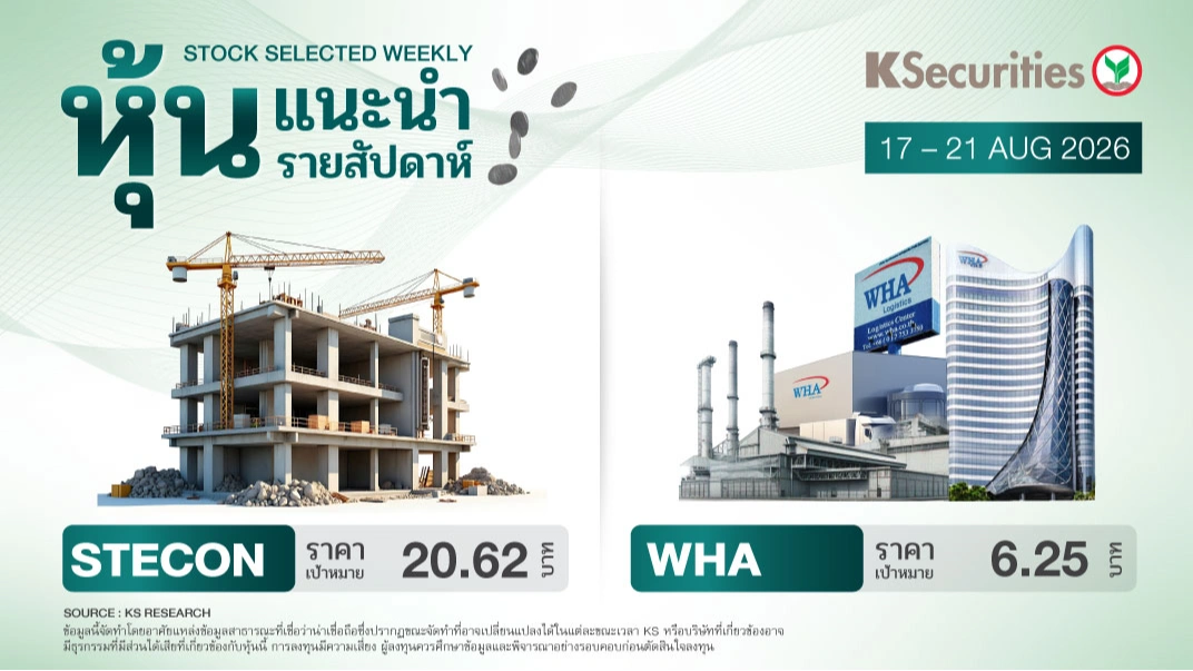 หุ้นแนะนำประจำสัปดาห์ 17 – 21 ส.ค. 2569