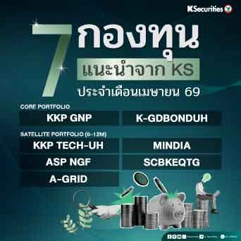 KS: 7 กองทุนแนะนำจาก KS ประจำเดือนเมษายน 69