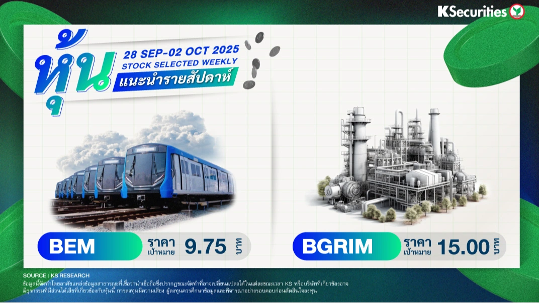 หุ้นแนะนำประจำสัปดาห์ 28 ก.ย. – 2 ต.ค. 2568