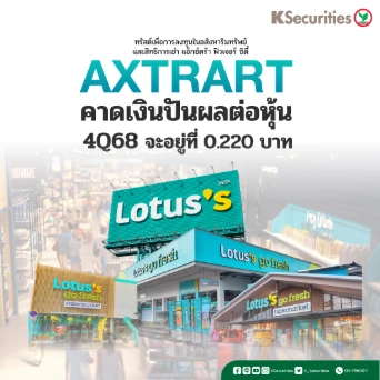 KS: AXTRART คาดเงินปันผลต่อหุ้น 4Q68 จะอยู่ที่ 0.220 บาท🏢🏬