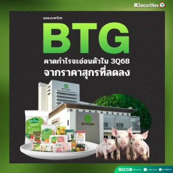 KS: BTG คาดกำไรจะอ่อนตัวในไตรมาส 3/68 จากราคาสุกรที่ลดลง