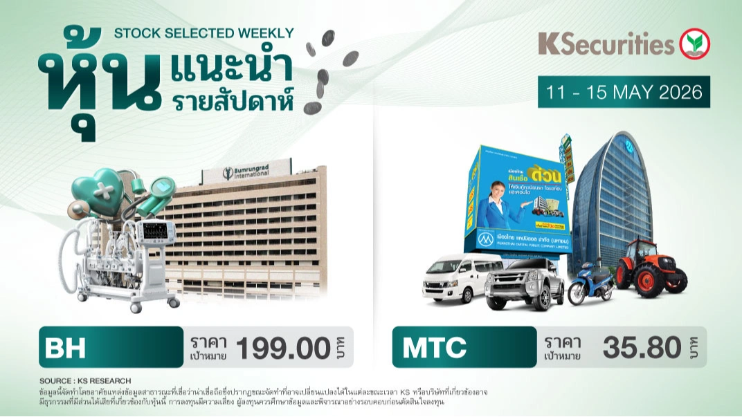 หุ้นแนะนำประจำสัปดาห์ 11 - 15 พฤษภาคม 2569