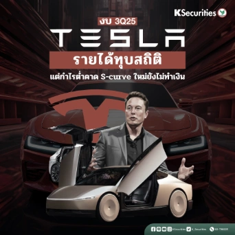 KS: Tesla รายได้ทุบสถิติแต่กำไรต่ำคาด S-curve ใหม่ยังไม่ทำเงิน