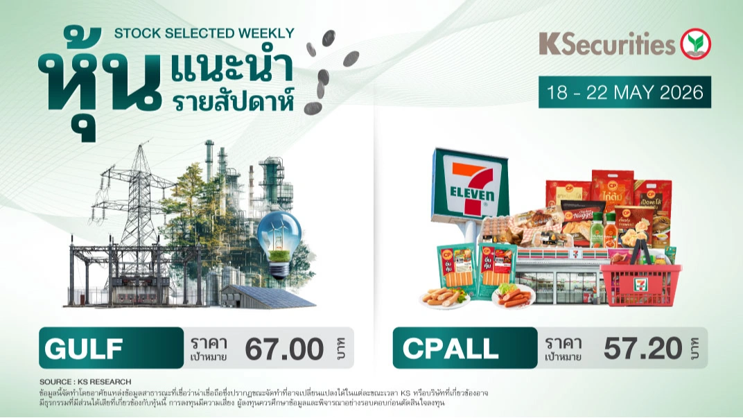หุ้นแนะนำประจำสัปดาห์ 18 - 22 พฤษภาคม 2569